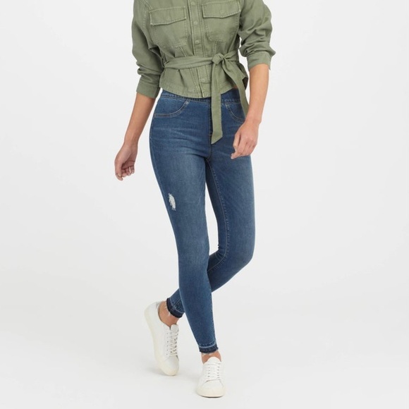 SPANX Distressed Ankle Skinny Jeans - Picture 3 of 8